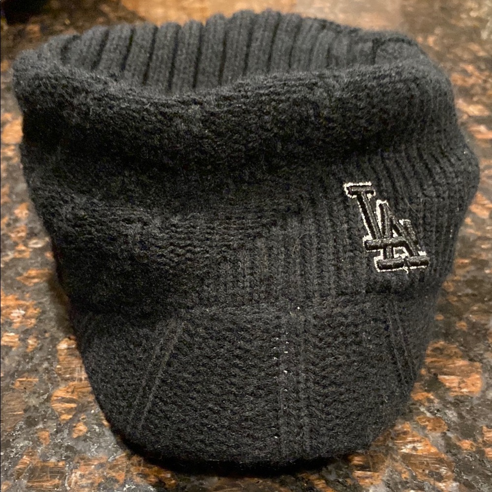 Black Knit Beanie with LA Logo